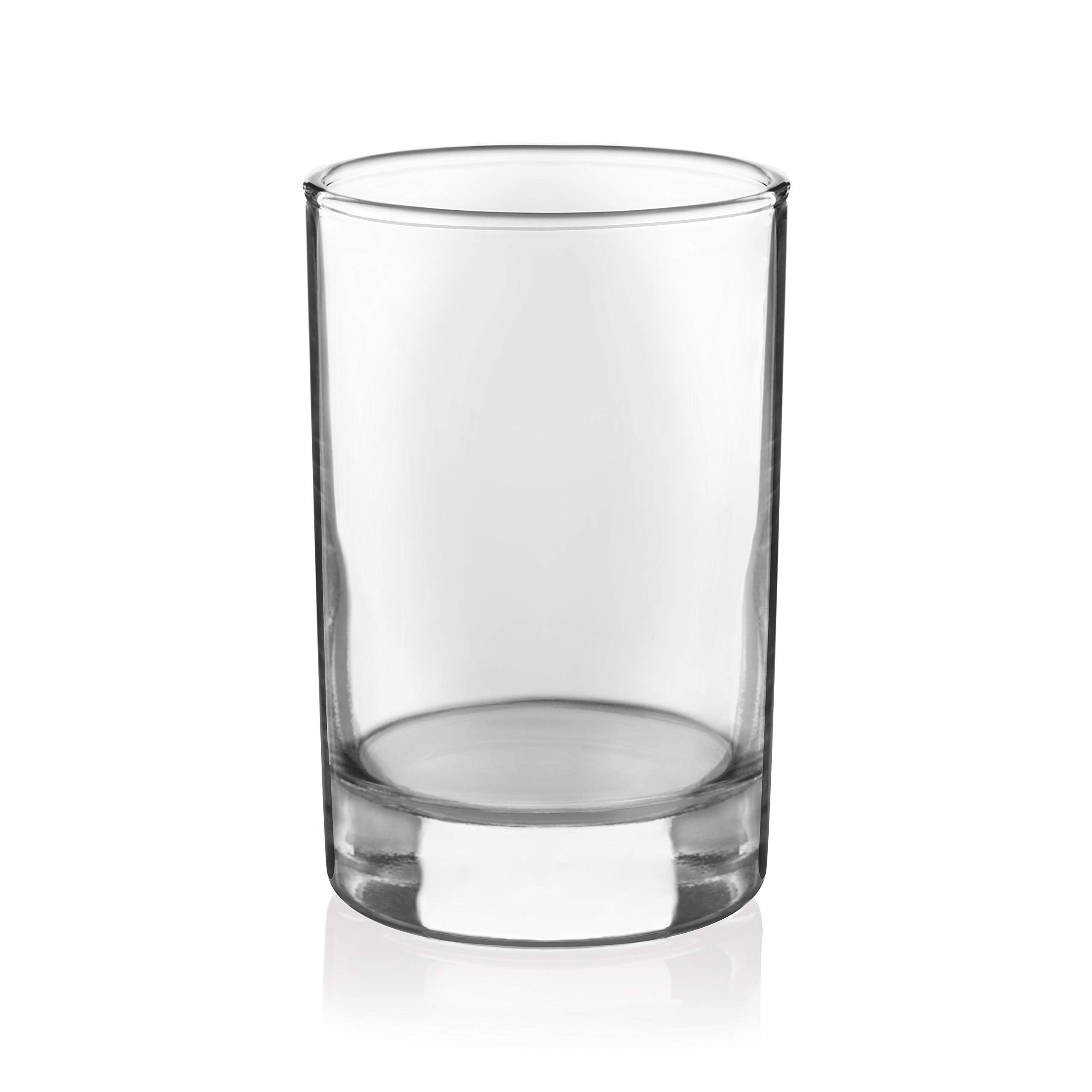 Libbey clear juice glass with elegant, versatile design on a table