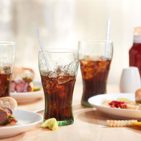 Libbey Coca-Cola tumbler, 16.75 oz capacity for generous pours.