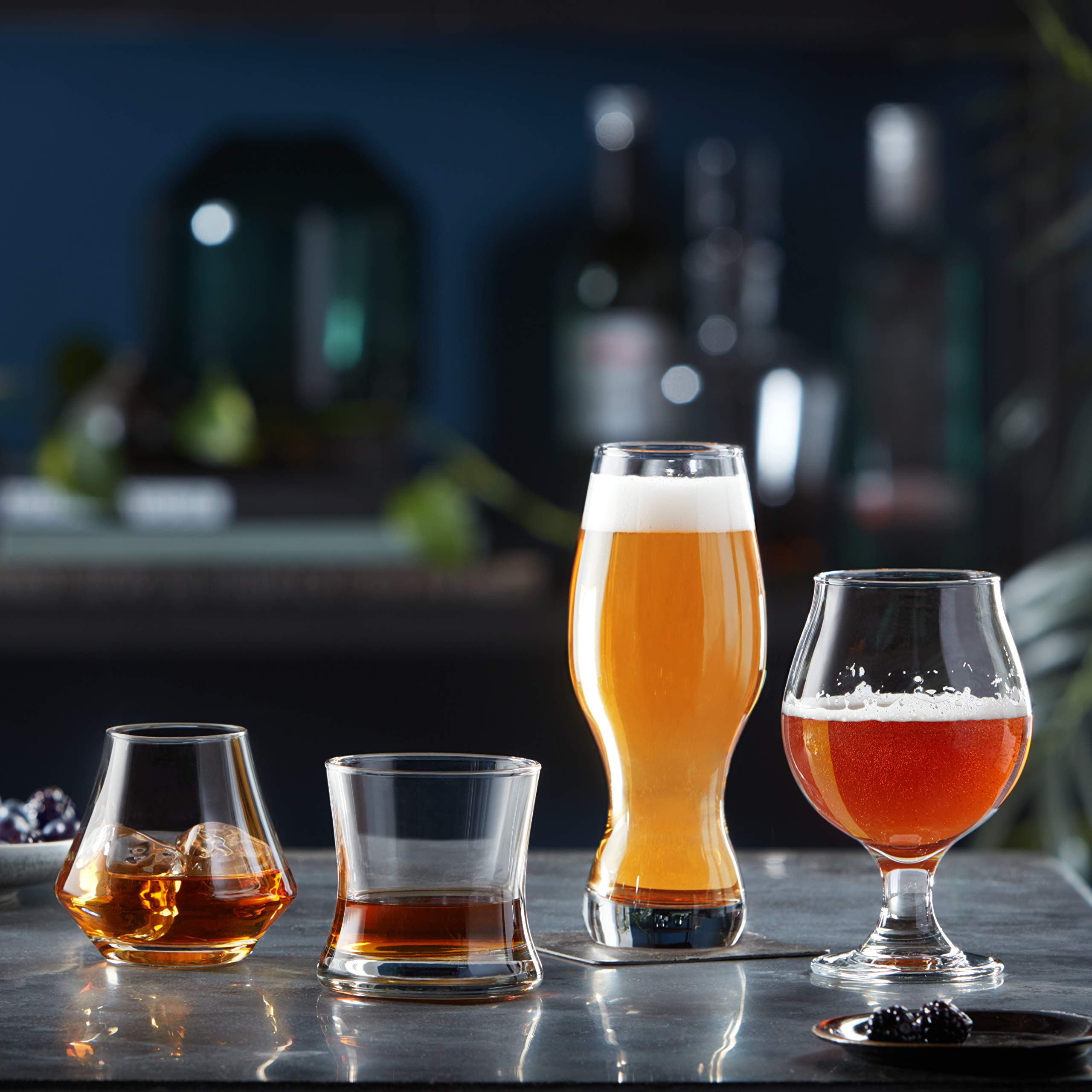 Libbey Craft Brews 16 oz tulip glass for aroma and temperature control.