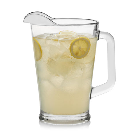 Libbey glass pitcher 60oz clear for easy cold beverage serving.