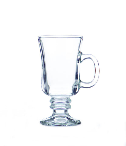 Libbey Irish Coffee Mug in clear glass, ideal for hot drinks and elegant serving.