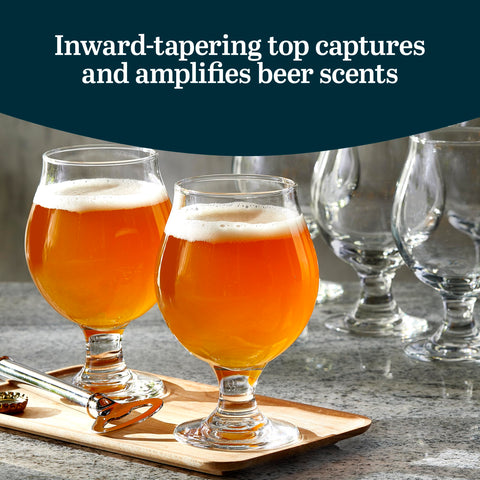 Libbey dishwasher-safe lead-free beer glasses simplify cleanup after entertaining
