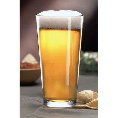 Libbey pint glass with DuraTuff Rim, stacking view for storage efficiency.