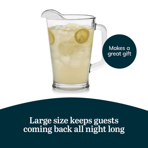 Libbey lemonade pitcher pour for refreshing gatherings.