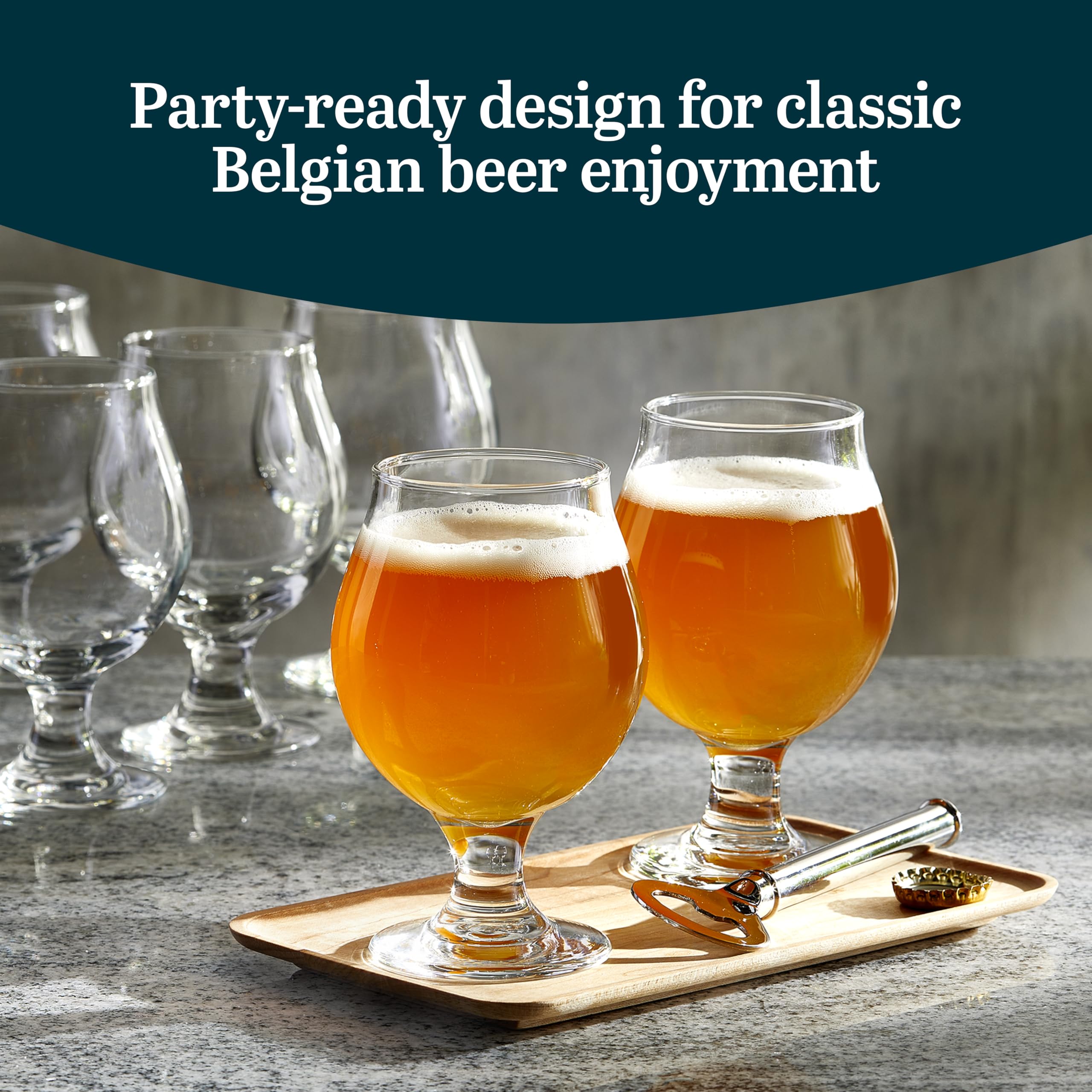Libbey tulip beer glass captures foam and aroma for tastings