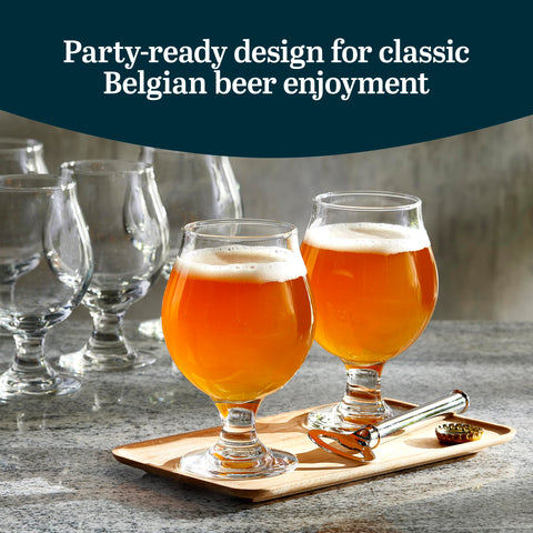 Libbey tulip beer glass captures foam and aroma for tastings