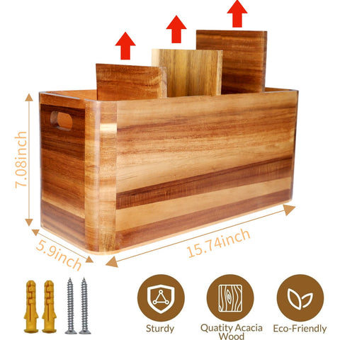 Brightdeer acacia wood utensil holder adds natural warmth and durability to kitchen storage.