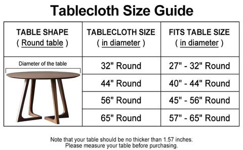 LIBERECOO round tablecloth elastic edge provides a snug fit for a tidy look.