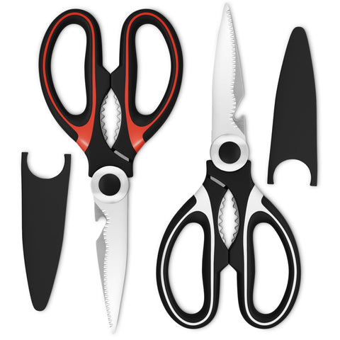 LIBERHAUS 2Pcs heavy-duty kitchen scissors with bottle opener for quick openings