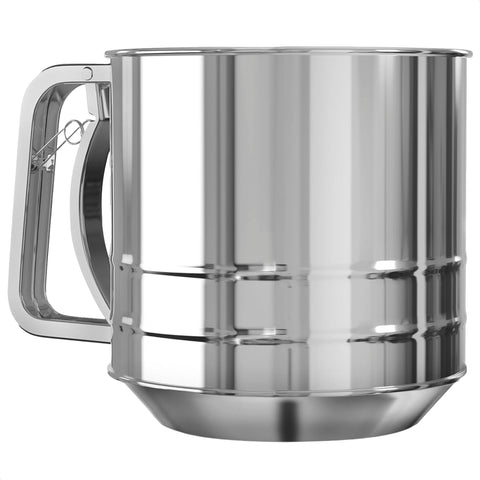 LIBERHAUS 5-Cup Flour Sifter in use over bowl for quick sifting