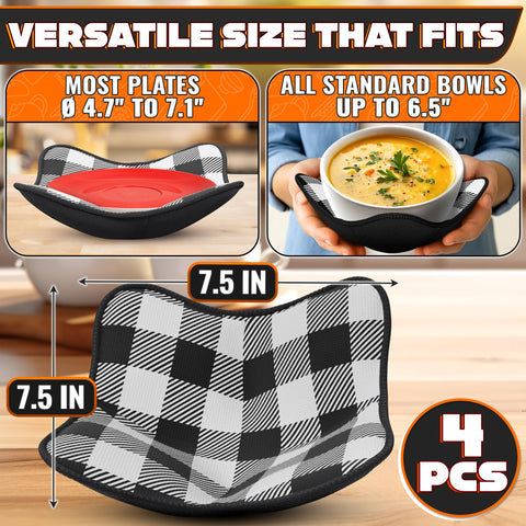 LIBERHAUS reversible black bowl cozy dual sides for heat protection