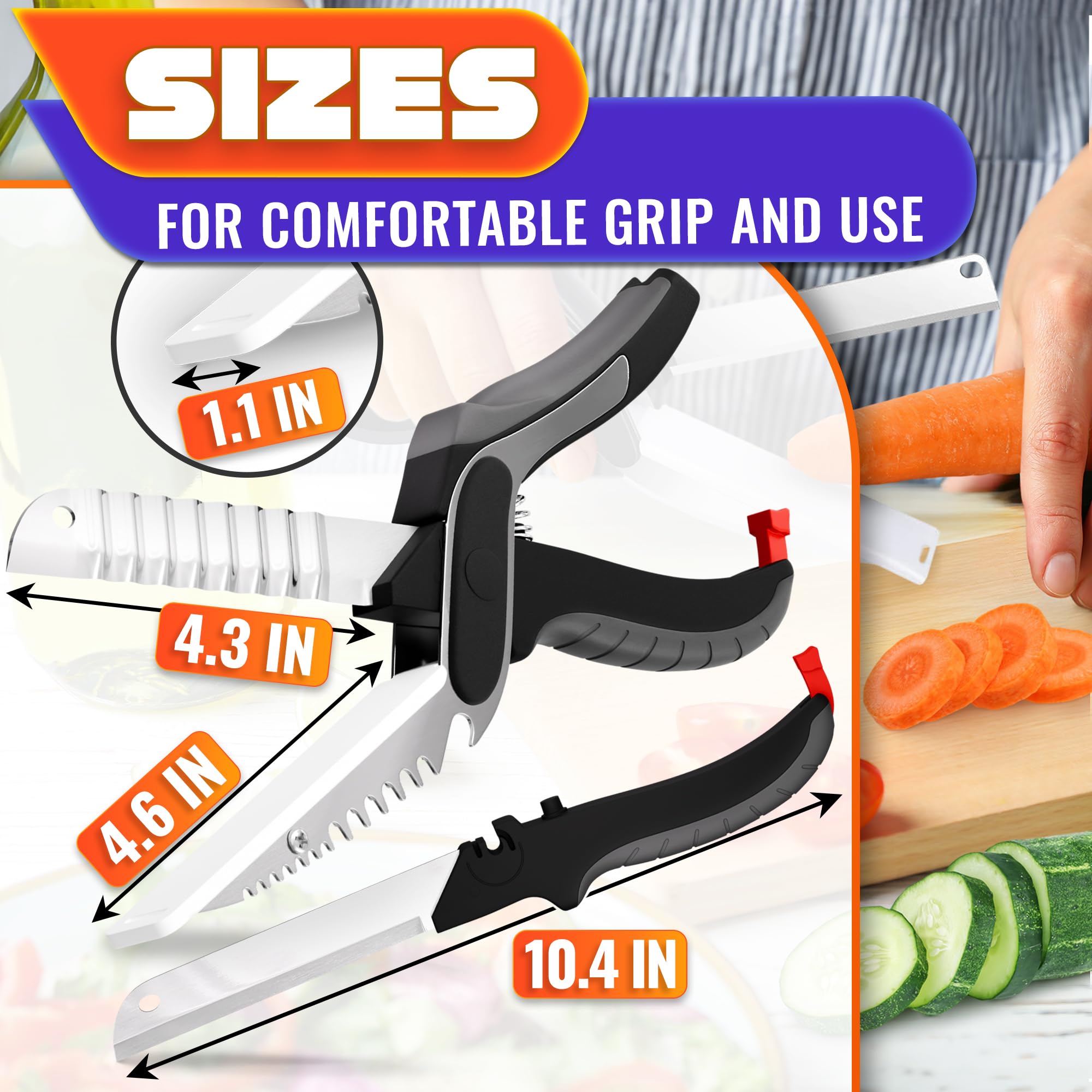 LIBERHAUS ergonomic handle on kitchen shears providing a comfortable grip for precise cuts.