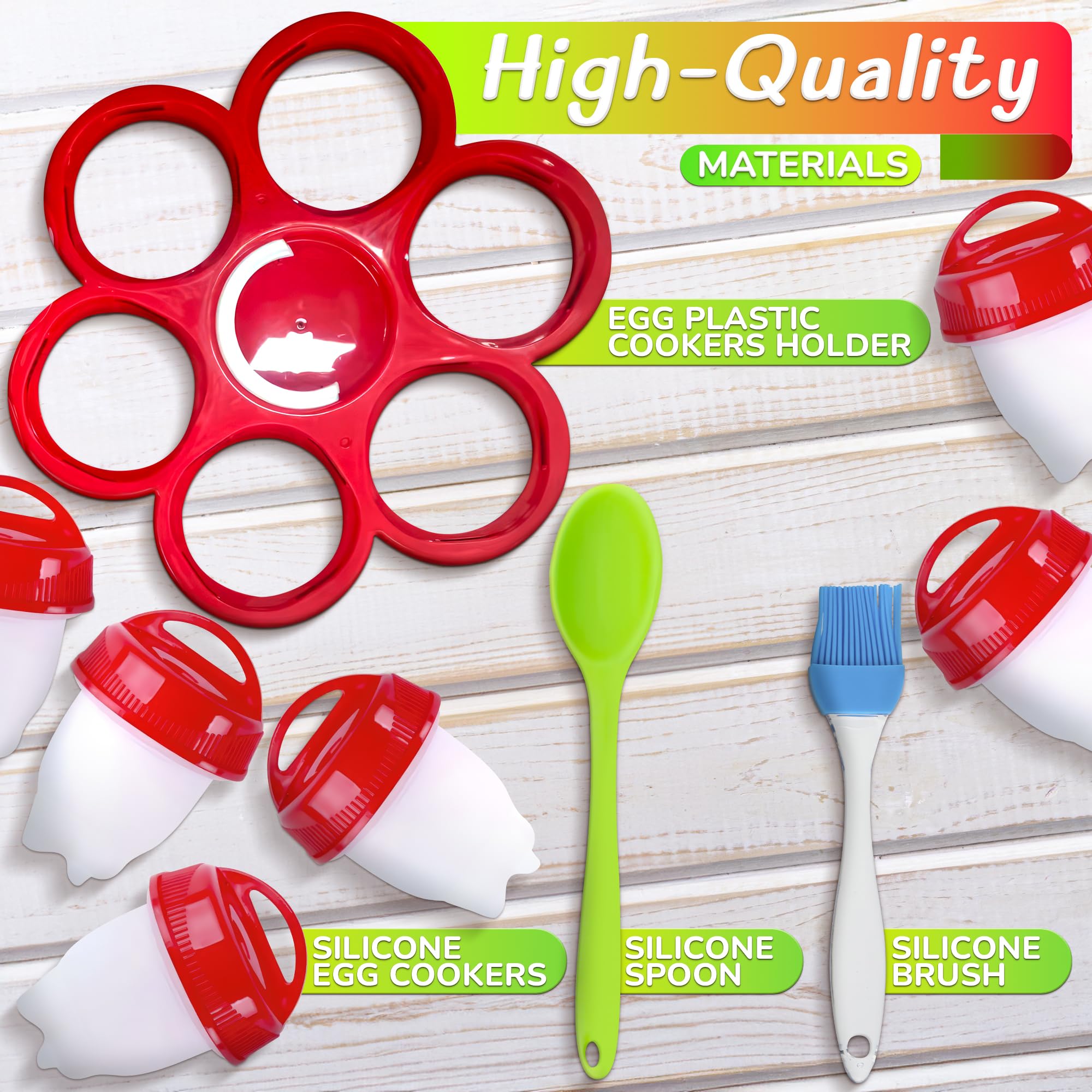 LIBERHAUS egg cooker lid-base stability demonstrates upright boiling for steady cooking.
