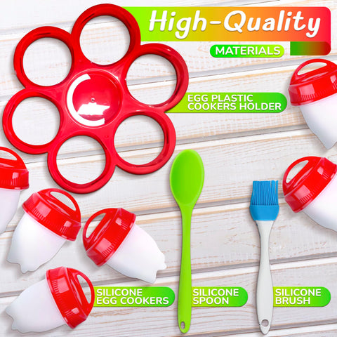 LIBERHAUS egg cooker lid-base stability demonstrates upright boiling for steady cooking.