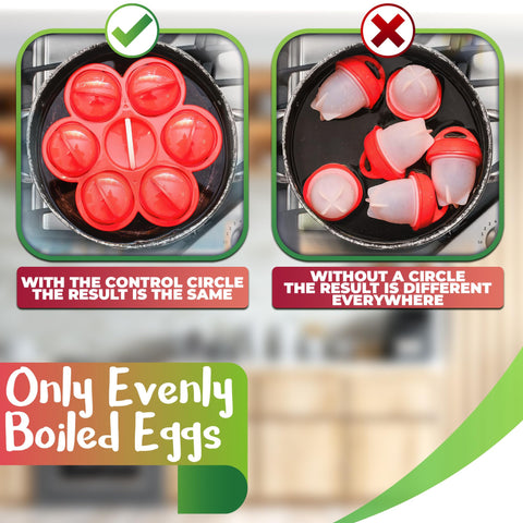 LIBERHAUS egg cooker with stand brush spoon shows complete compact setup.