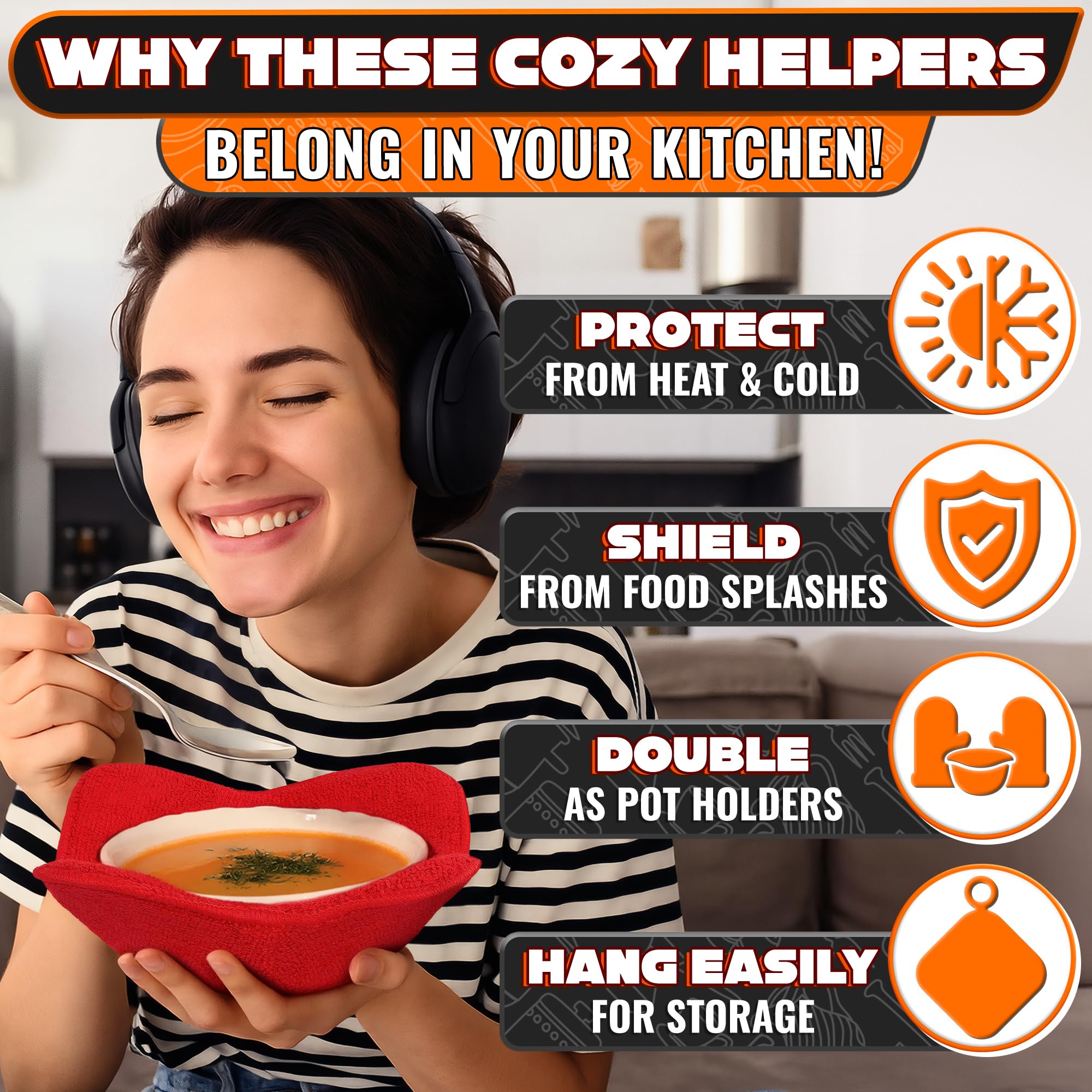 LIBERHAUS hanging loop for easy kitchen storage.