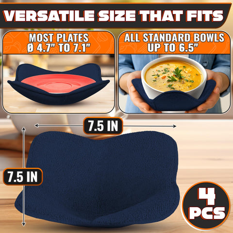 LIBERHAUS heat resistant bowl holder demonstrates durable fabric grip for safe microwave handling.