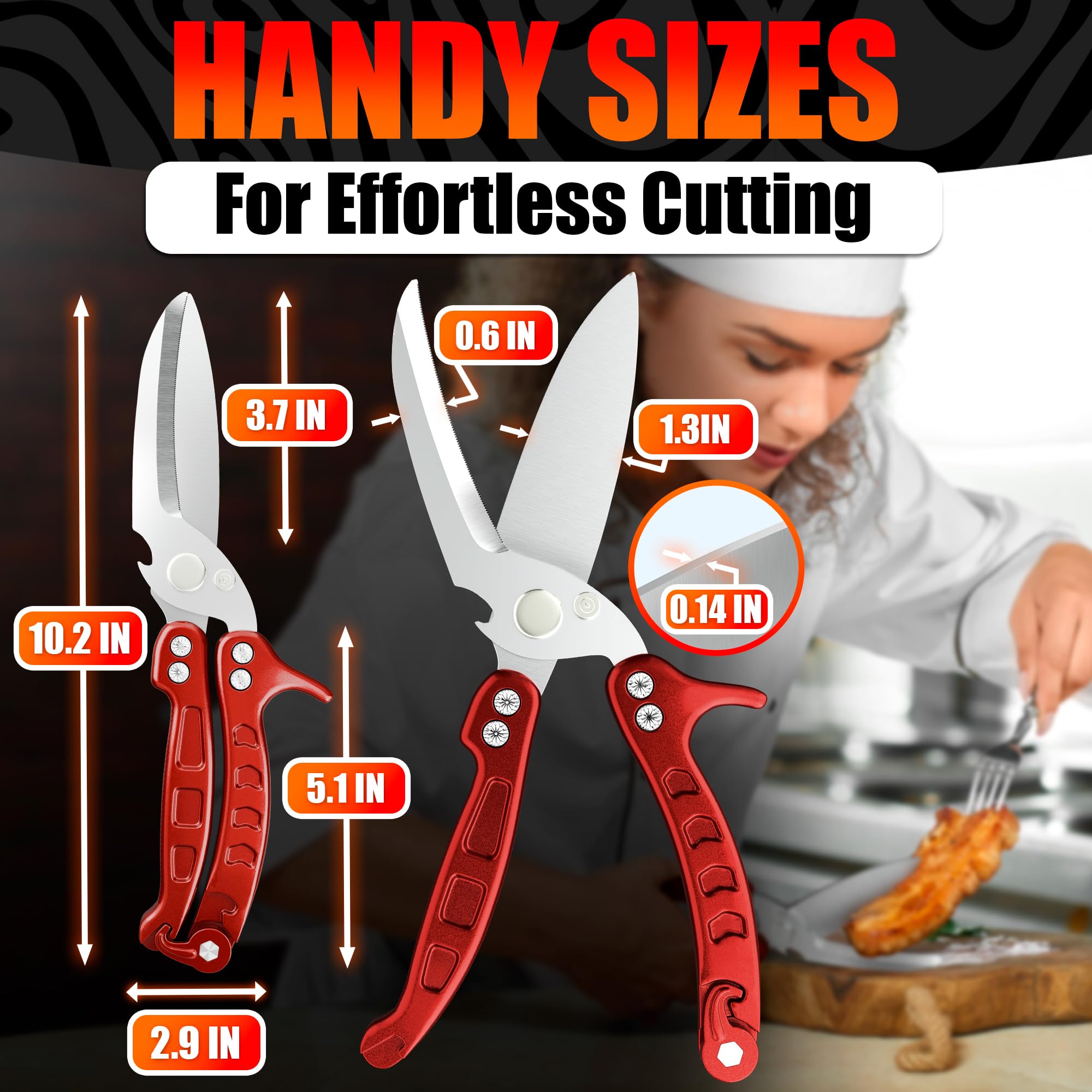 LIBERHAUS heavy-duty chicken scissors with ergonomic non-slip grip.