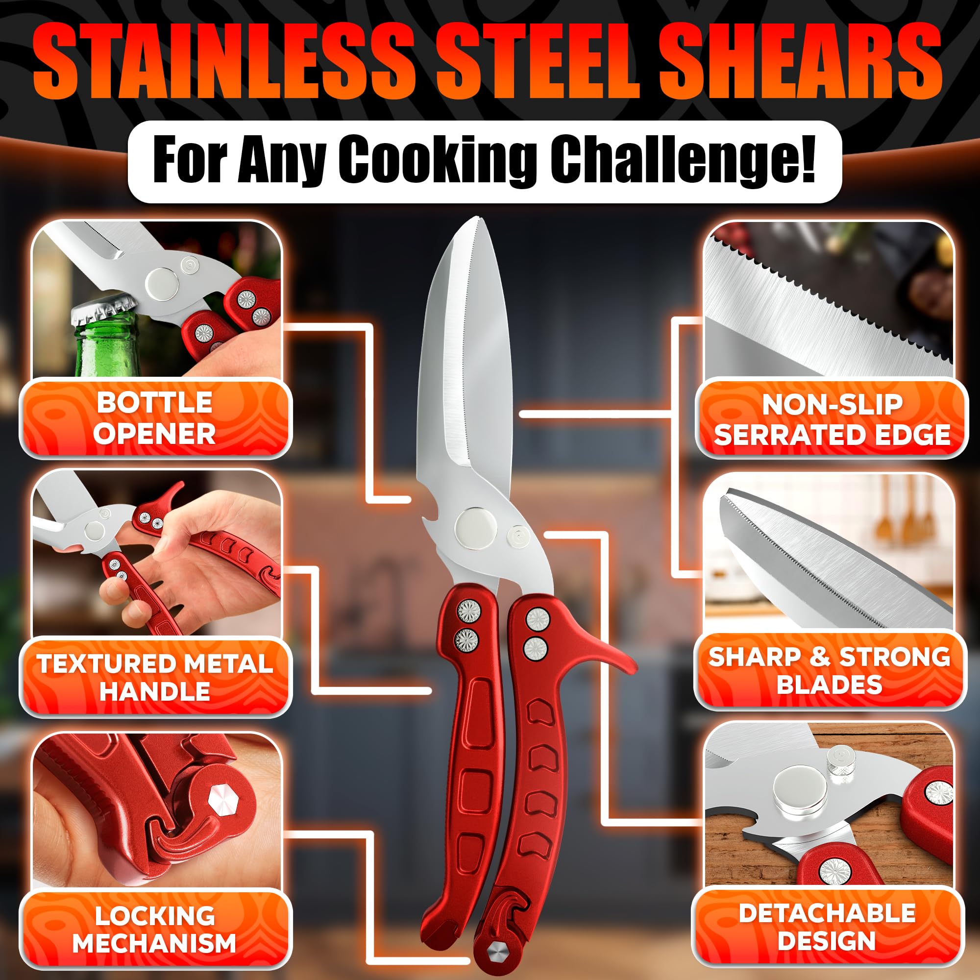 LIBERHAUS micro-serrated blades secure grip during meat prep.