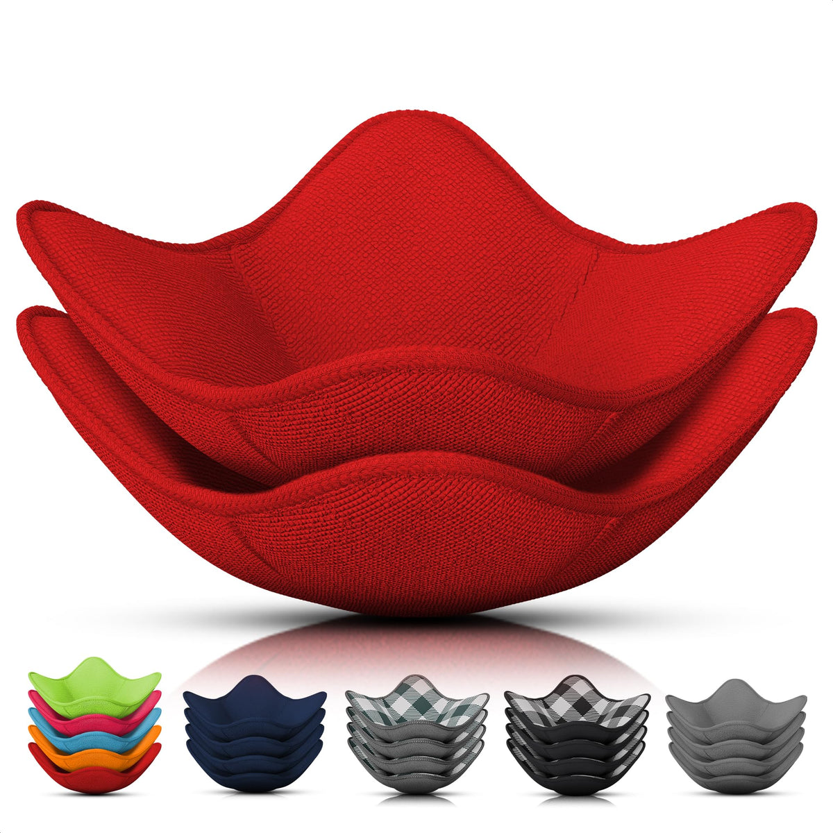 LIBERHAUS microwave bowl cozy 2pc front view protects hands when lifting hot bowls.