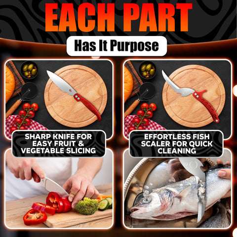 LIBERHAUS non-slip metal handle stays steady while slicing.