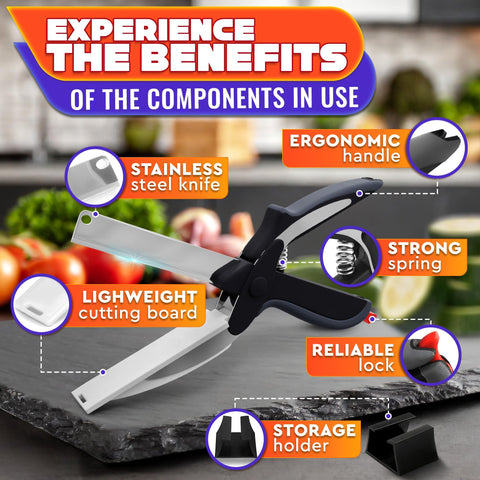 LIBERHAUS safe-lock kitchen scissors offer secure storage and controlled cutting.
