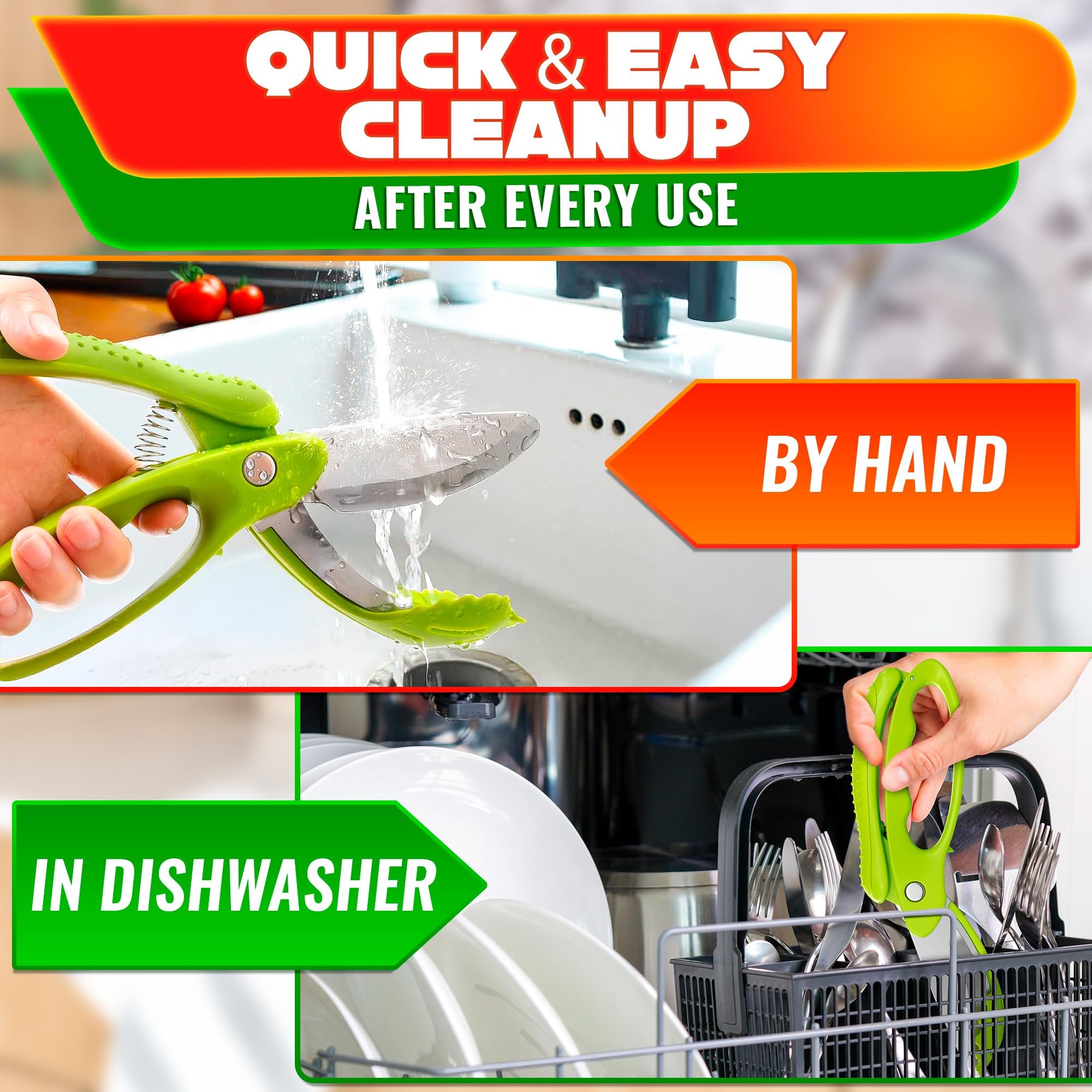 LIBERHAUS salad scissors drawer-friendly storage saves space.