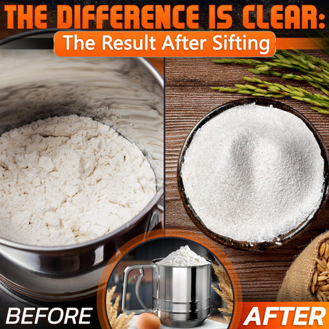 Powdered sugar being sifted with LIBERHAUS sifter