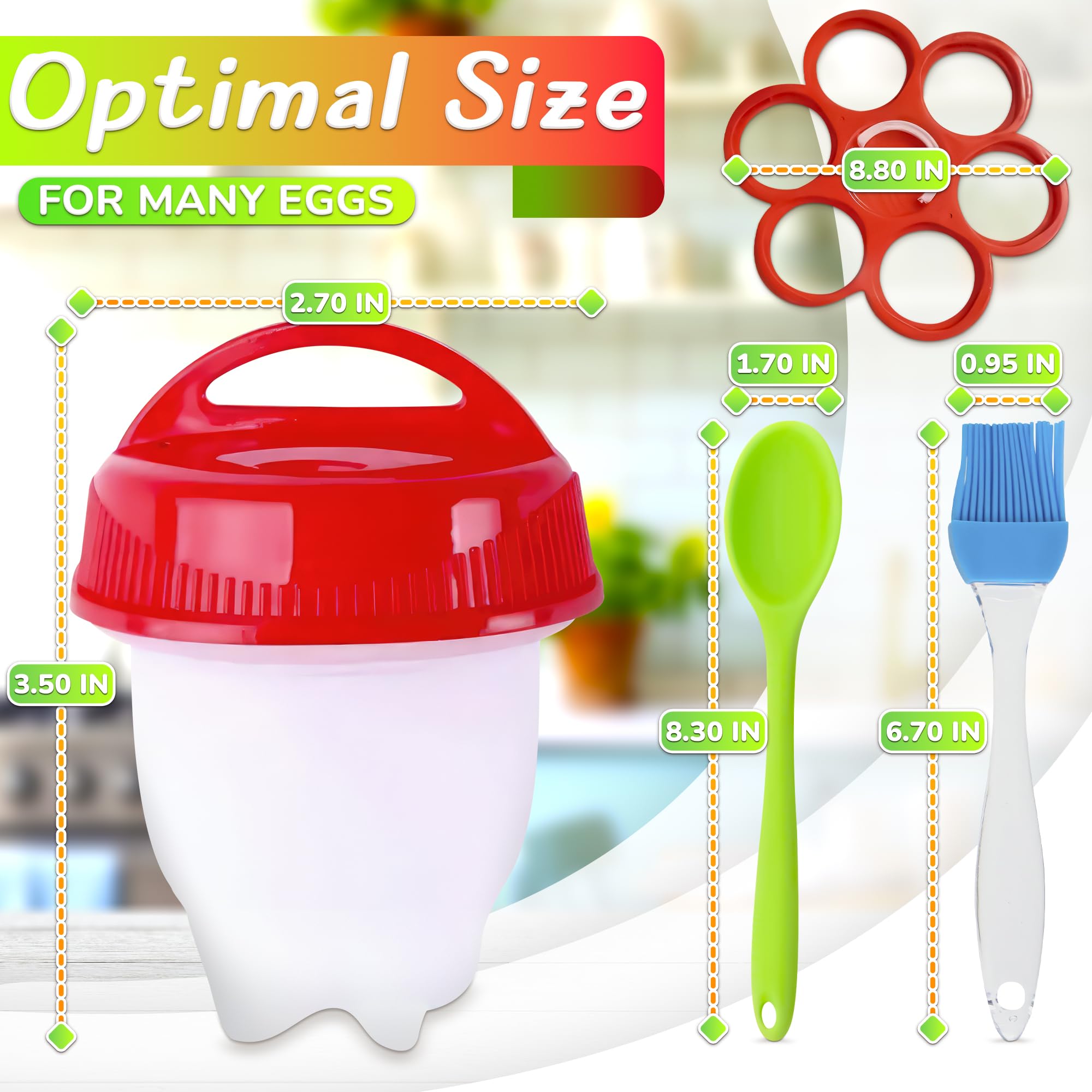 LIBERHAUS silicone poaching cups close-up highlights non-stick surface for easy egg release.