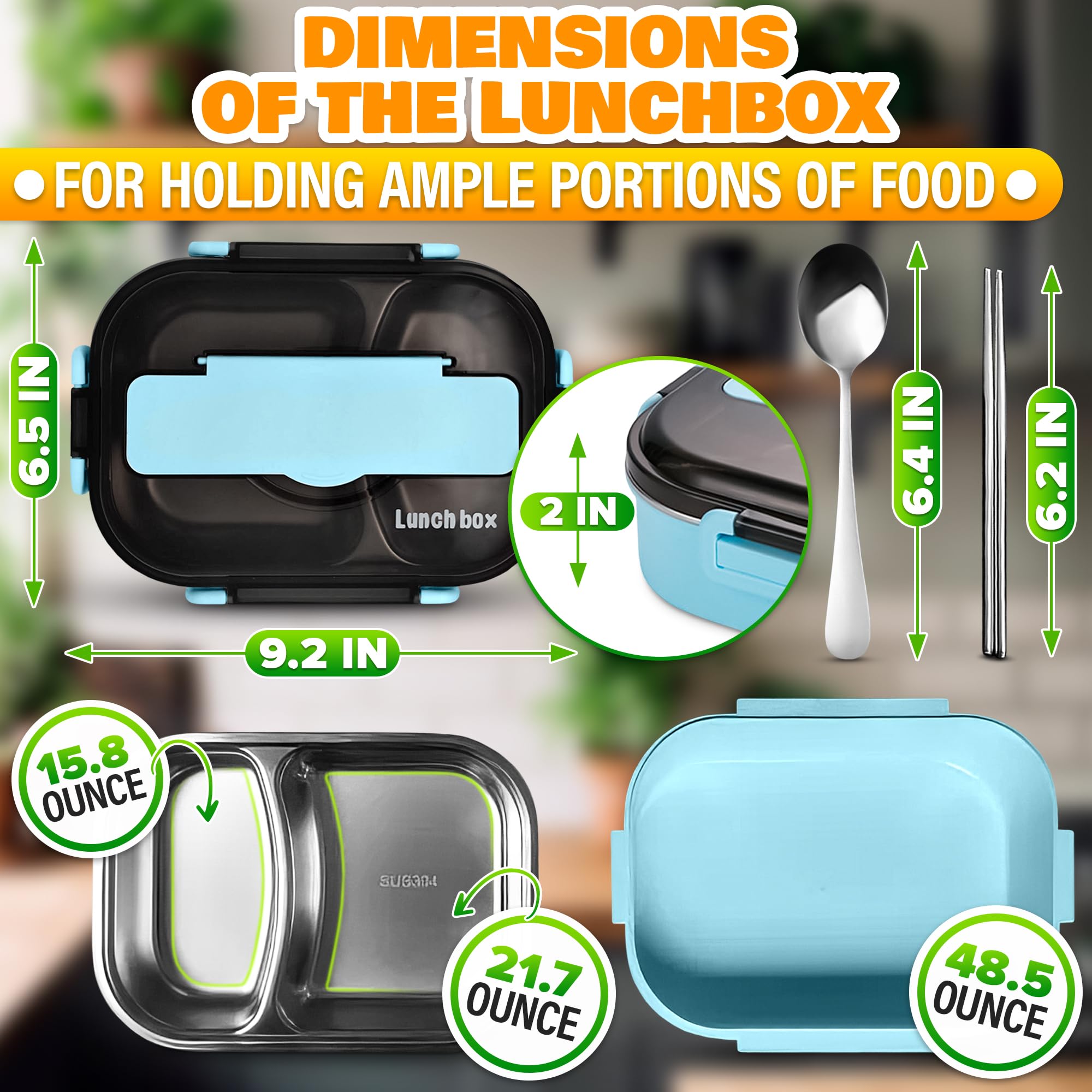 LIBERHAUS Tiffin two-compartment design keeps meals separate and organized