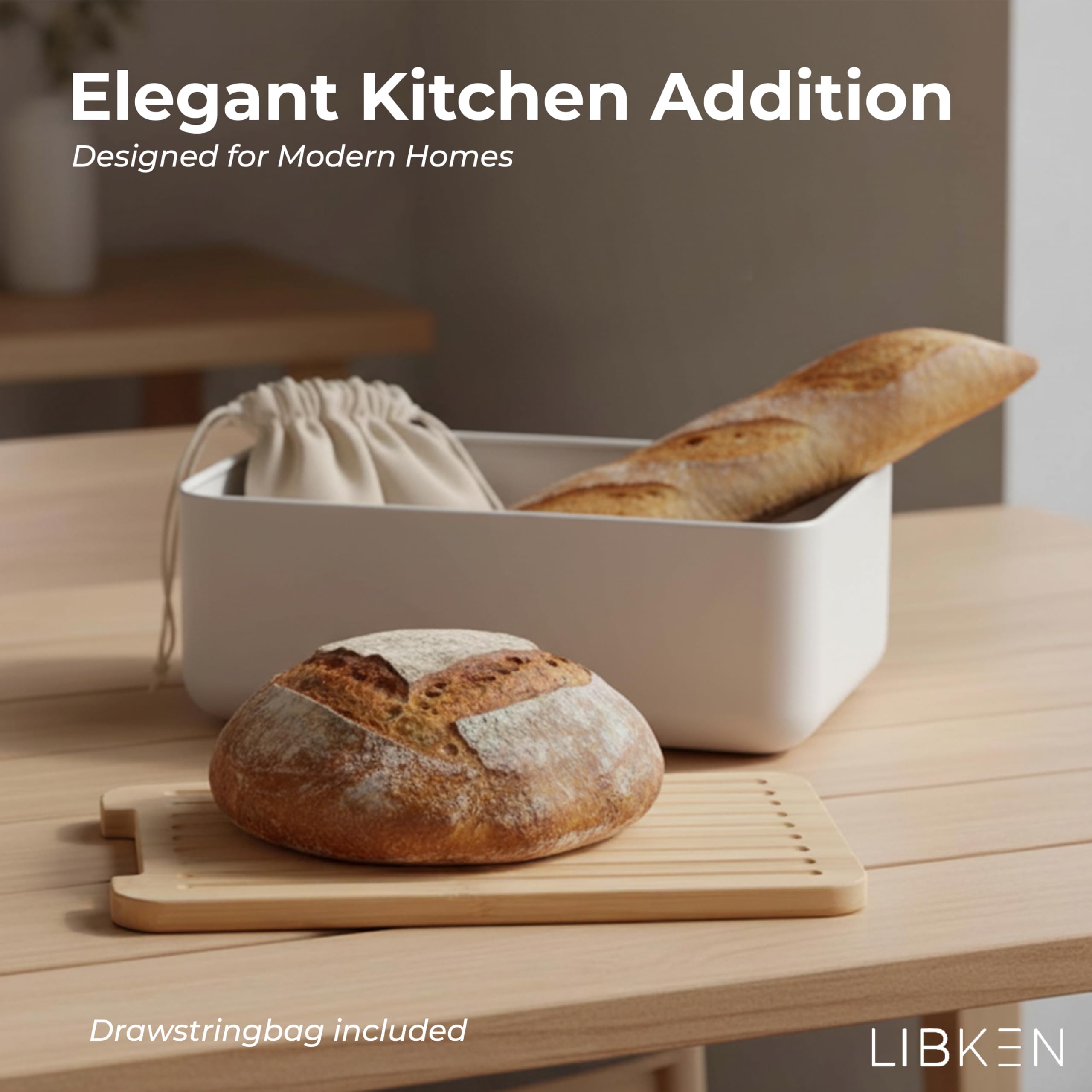 LIBKEN bamboo lid used as cutting board for quick slicing