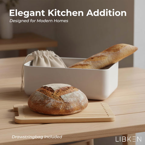 LIBKEN bamboo lid used as cutting board for quick slicing