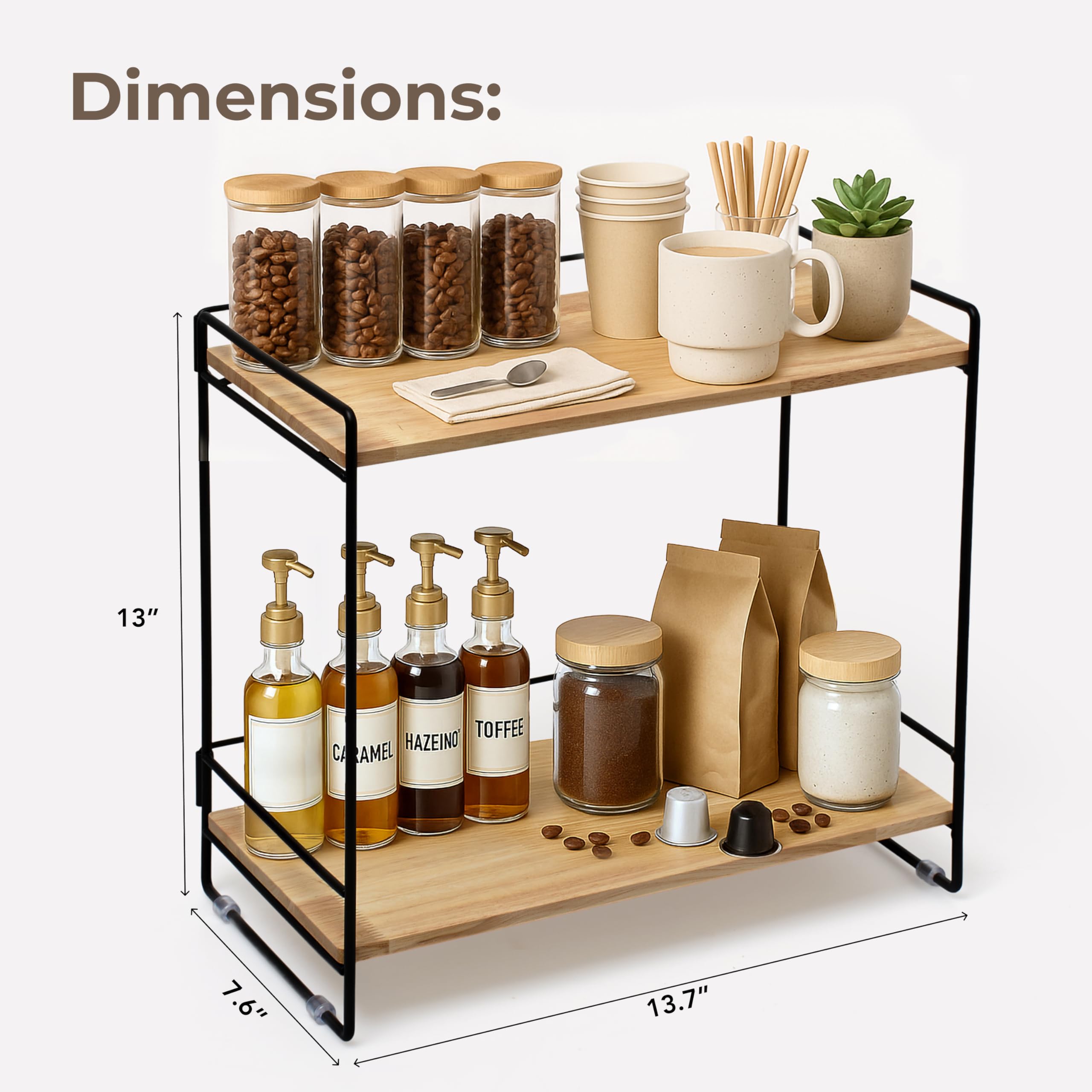 LIBKEN detachable back rails provide stability while keeping cords and loose items organized