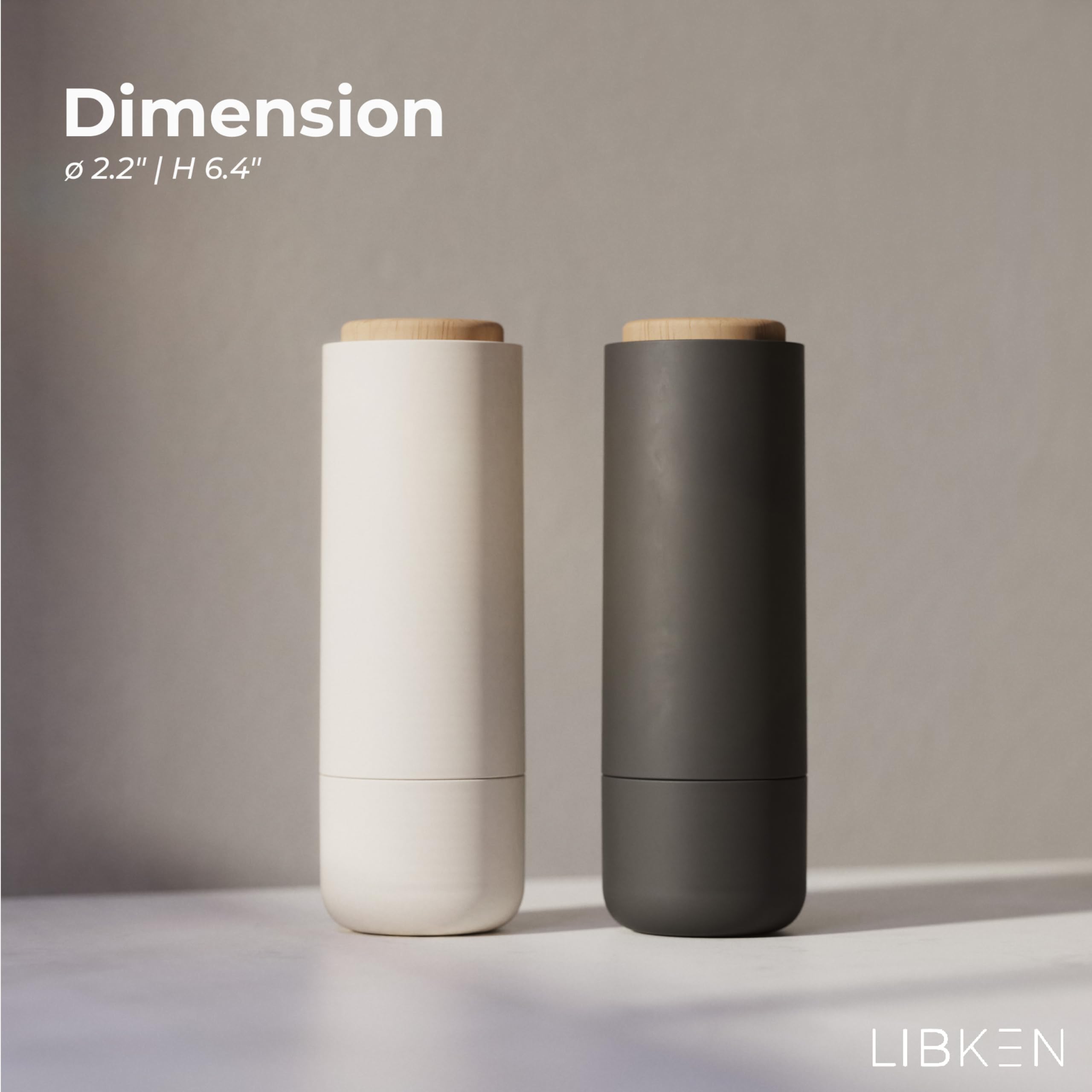 LIBKEN easy-refill lid keeps spices fresh between uses.