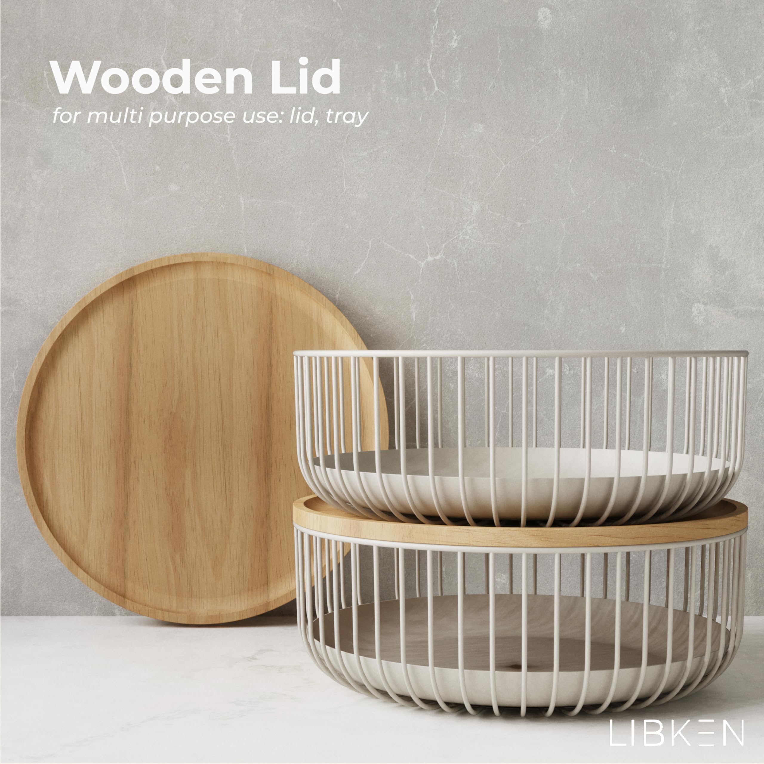 LIBKEN stackable basket with removable tray saves counter space