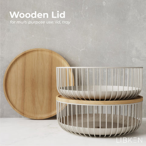 LIBKEN stackable basket with removable tray saves counter space