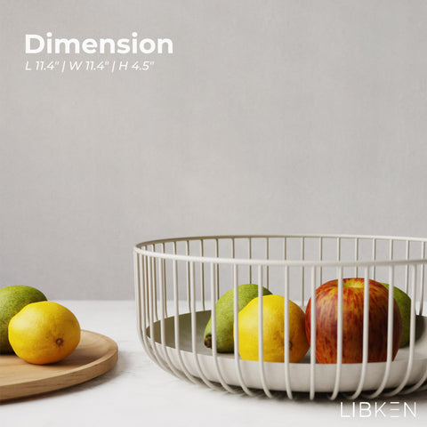 LIBKEN fruit bowl in warm gray finish enhances modern kitchen decor