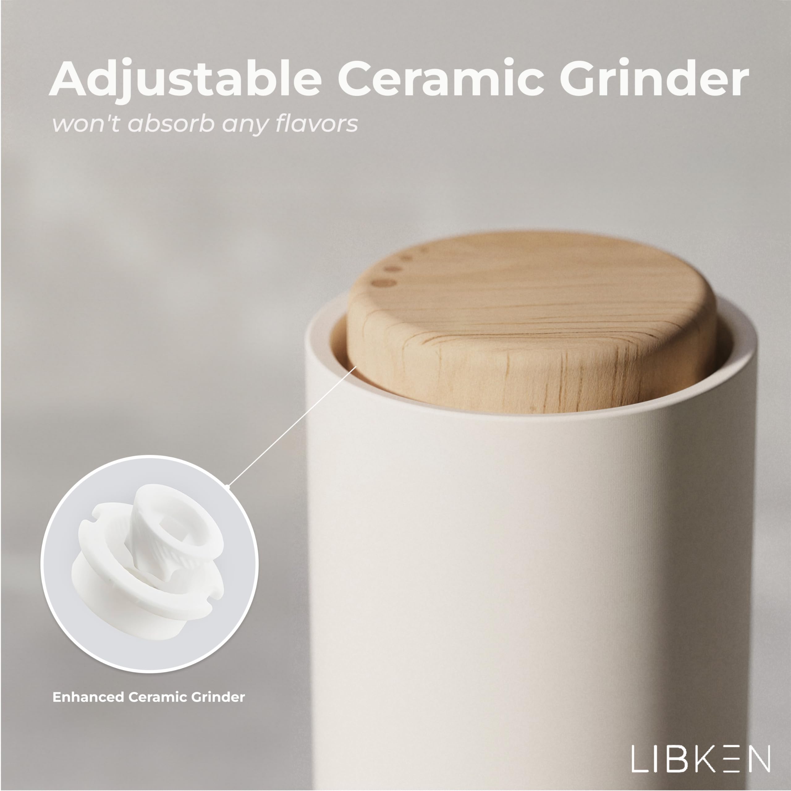 LIBKEN white and grey colorway fits clean, contemporary counters.