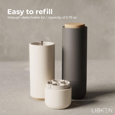 LIBKEN wooden body with soft-coated plastic for a comfortable grip.