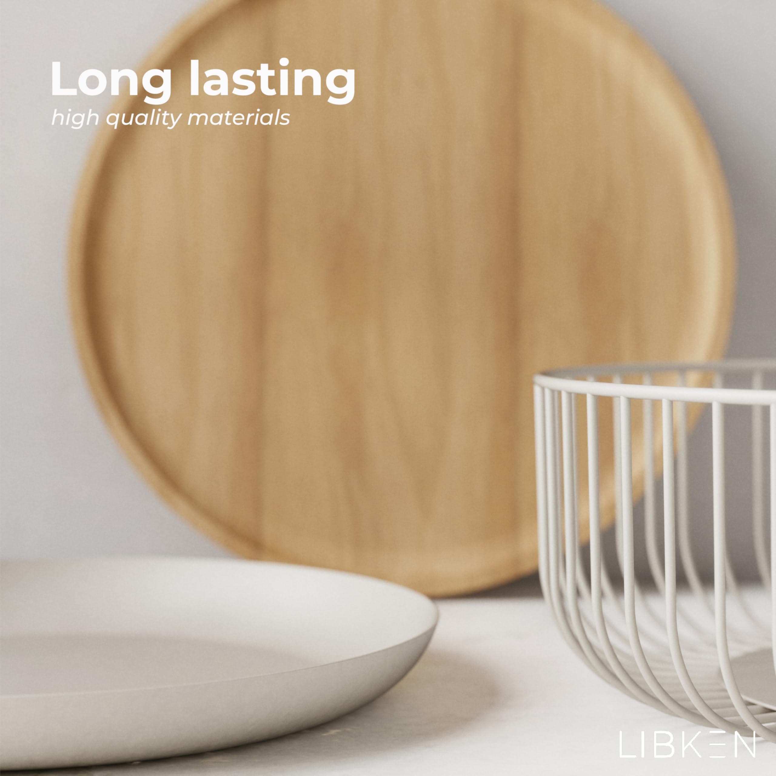 LIBKEN wooden lid serving tray for easy food presentation