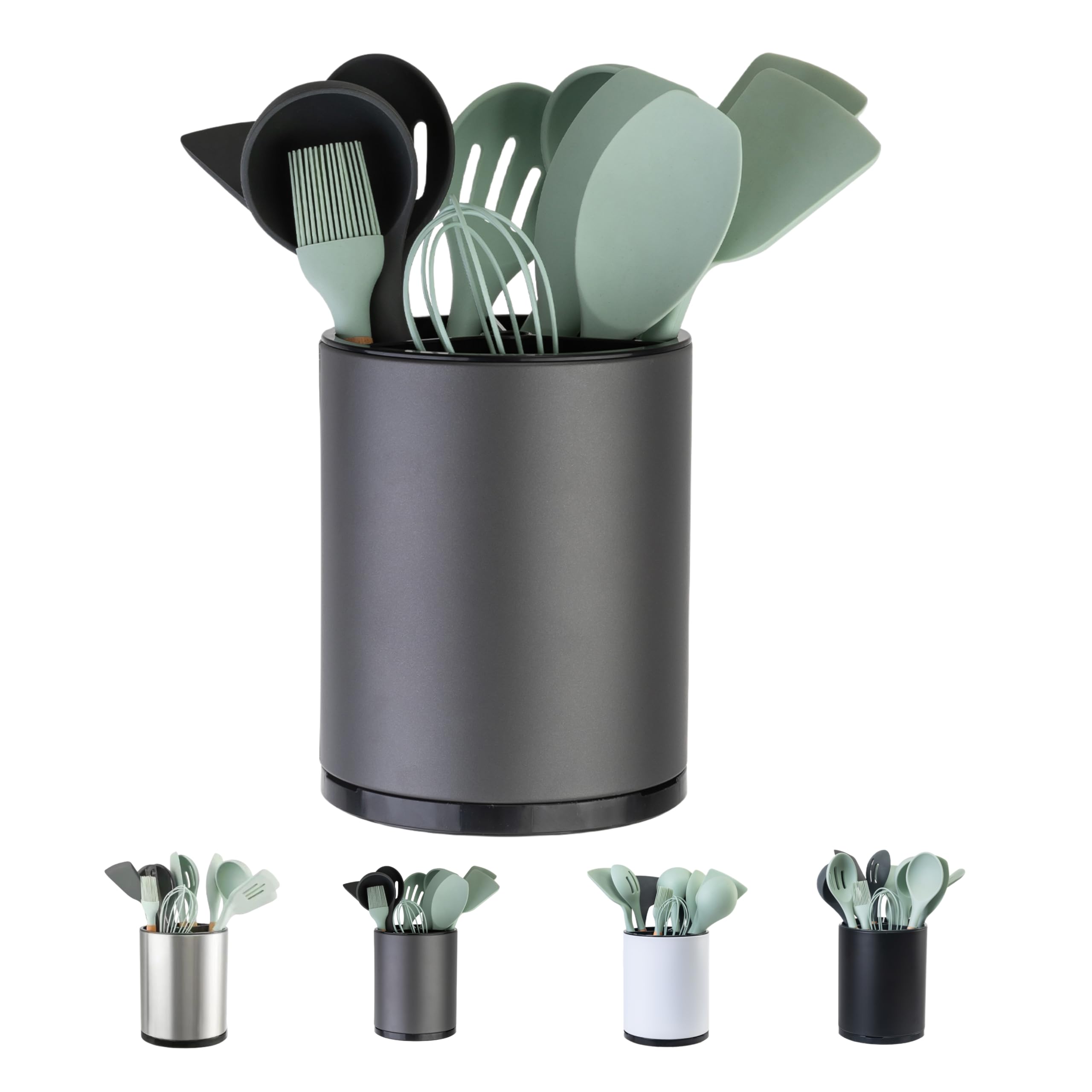 LIBODOUR 360° rotating utensil holder enables easy access while cooking