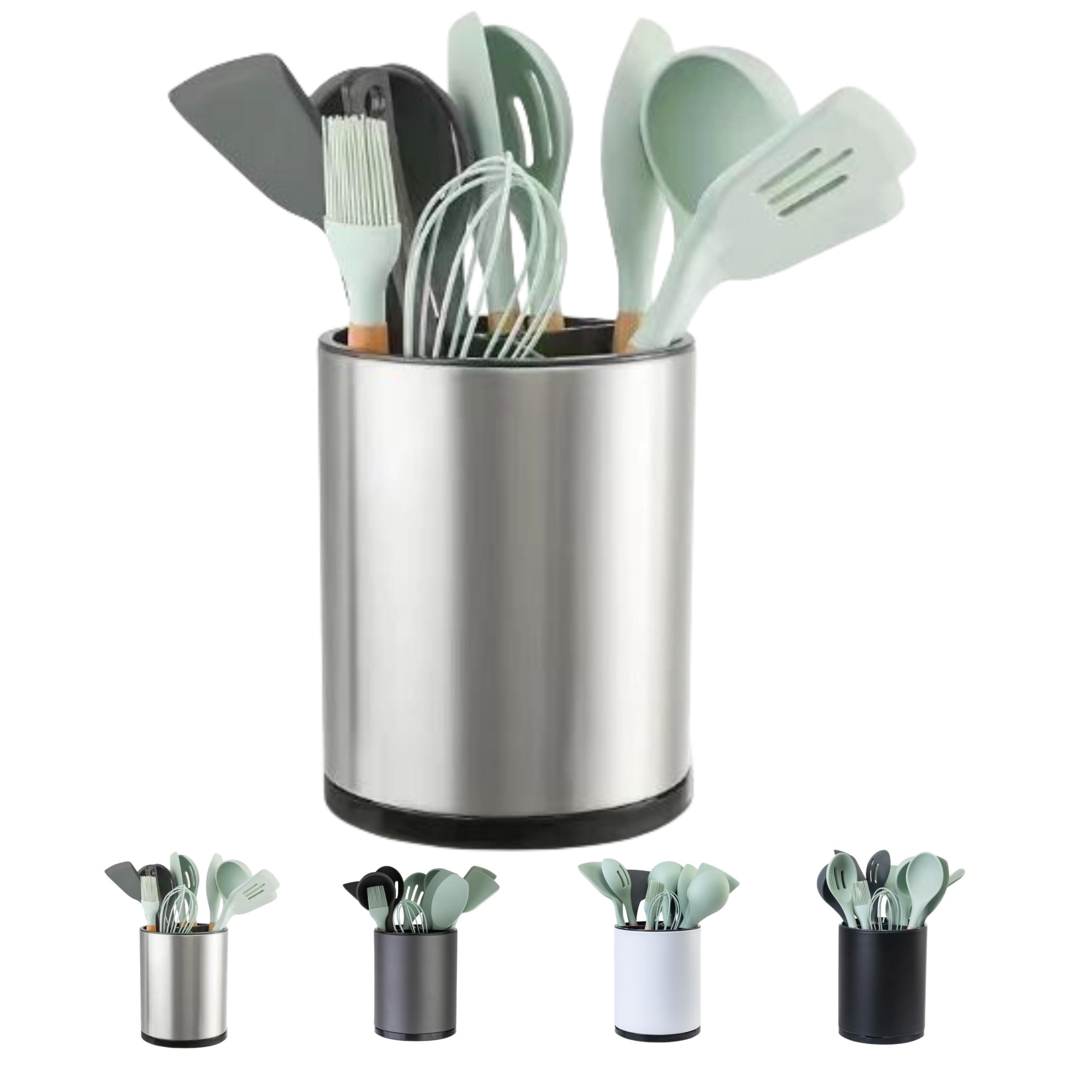 LIBODOUR 360° rotating utensil holder on the counter for easy access