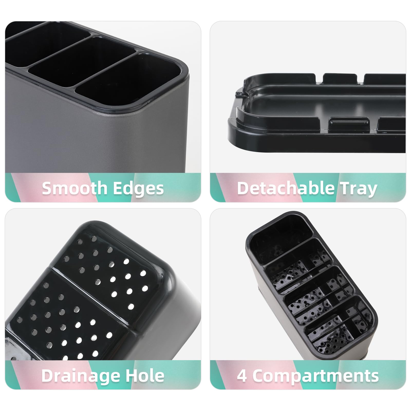 LIBODOUR removable divider helps arrange spoons, forks, and tools neatly.
