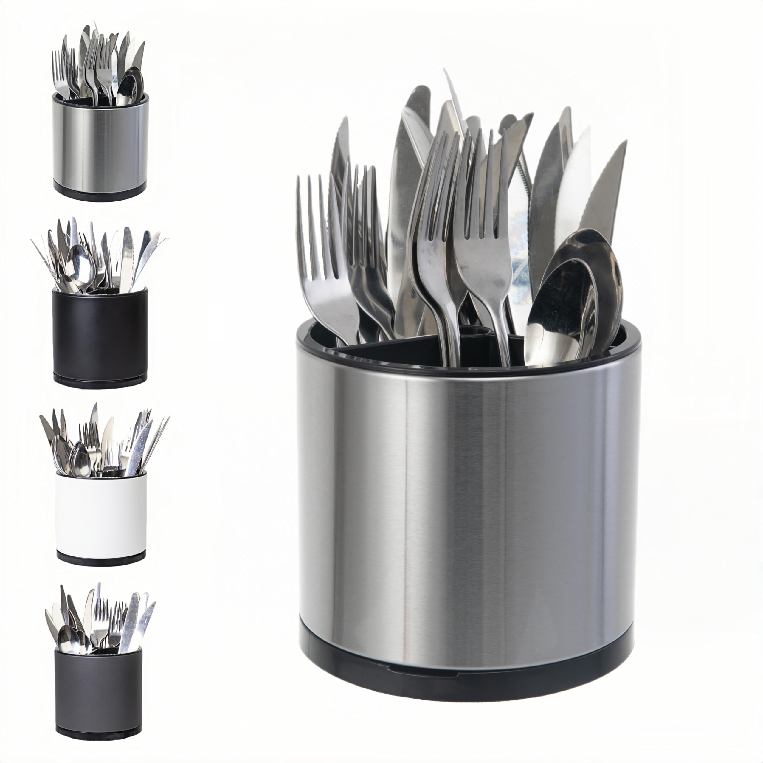 LIBODOUR utensil holder demonstrating 360° rotation for easy access.