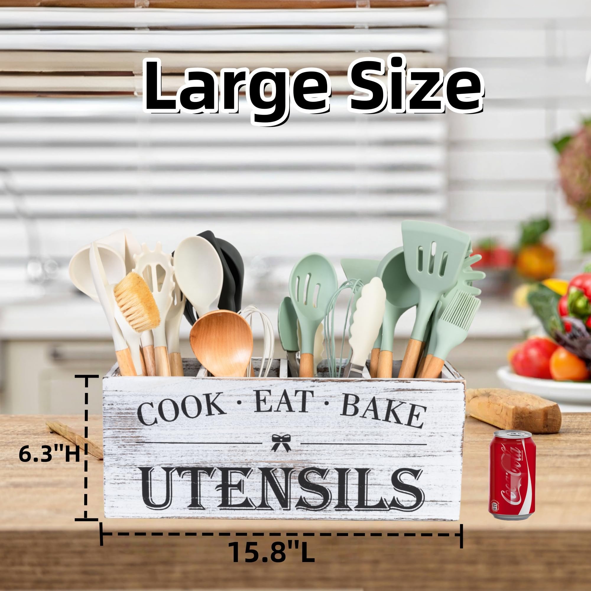 LIBODOUR Utensil Holder showing durable wood construction for daily use