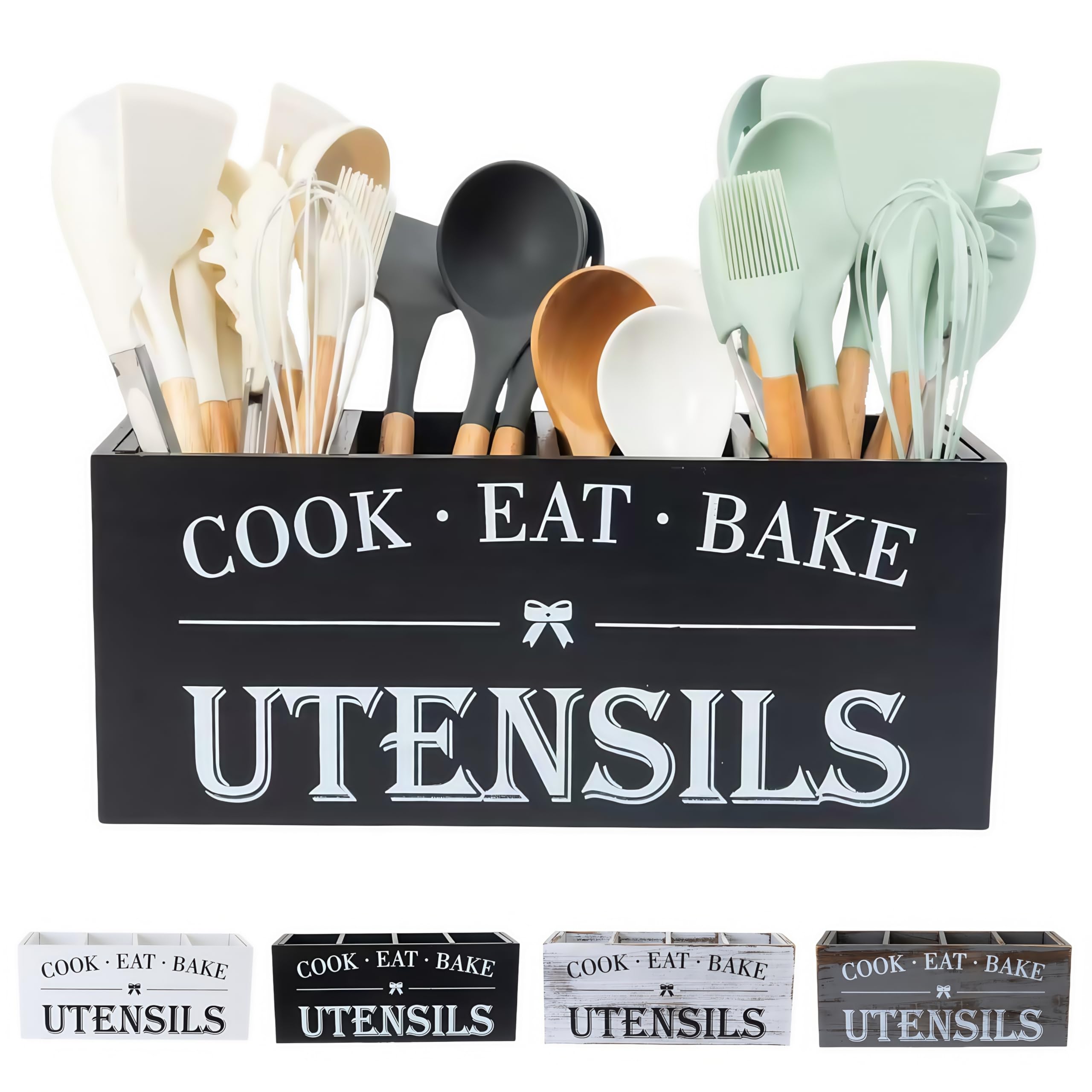 LIBODOUR Utensil Holder - extra-large capacity for spatulas and ladles.