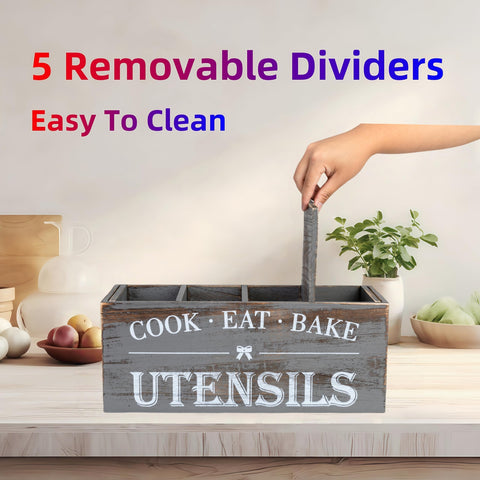 LIBODOUR Utensil Holder crafted from sustainable wood supports eco-friendly living