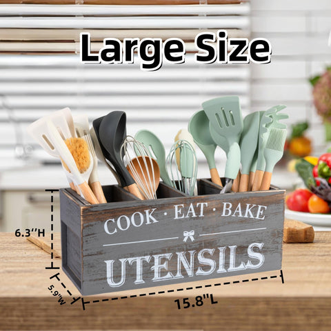 LIBODOUR Utensil Holder sits on the counter adding natural style to kitchens