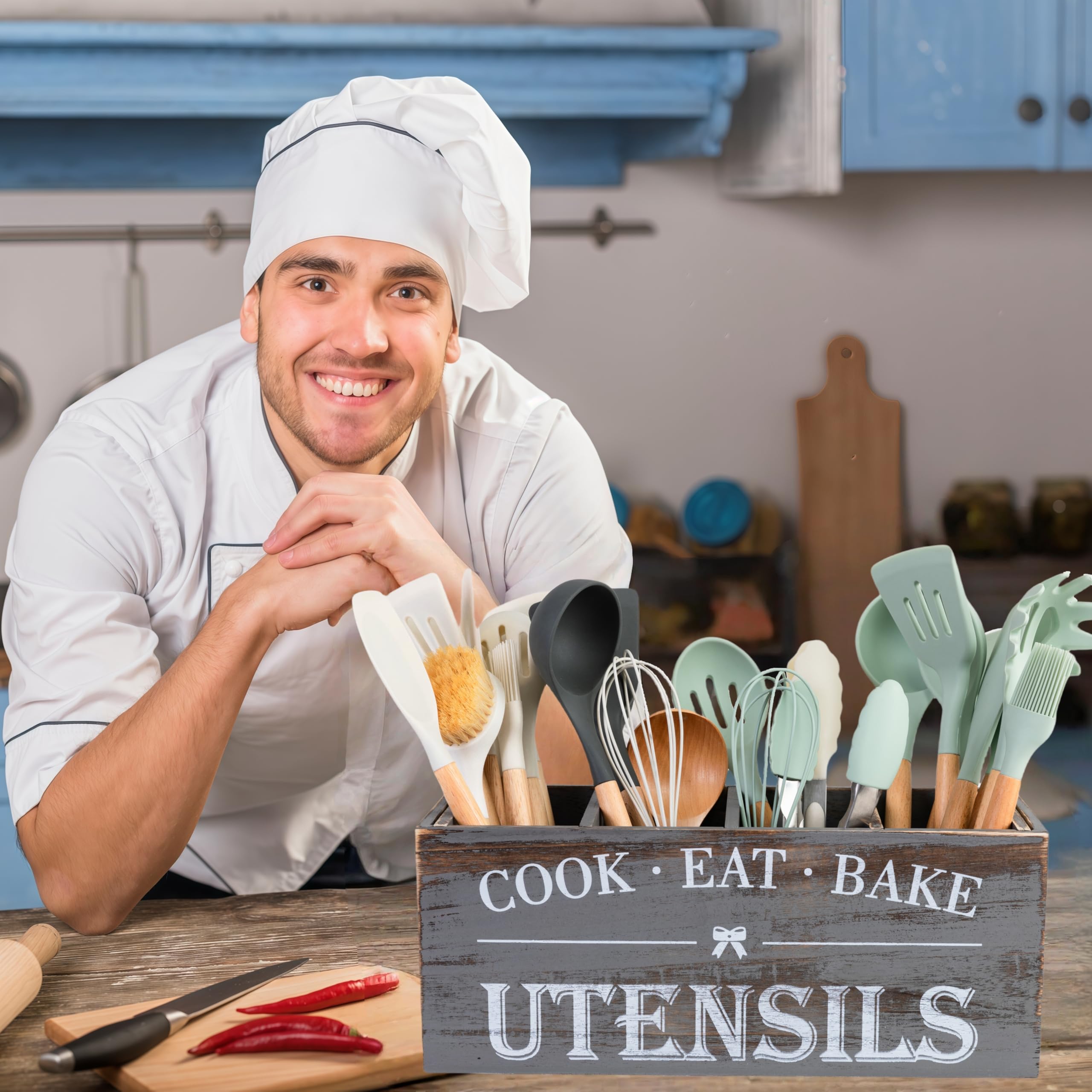 LIBODOUR Utensil Holder stores spatulas and ladles neatly for quick access