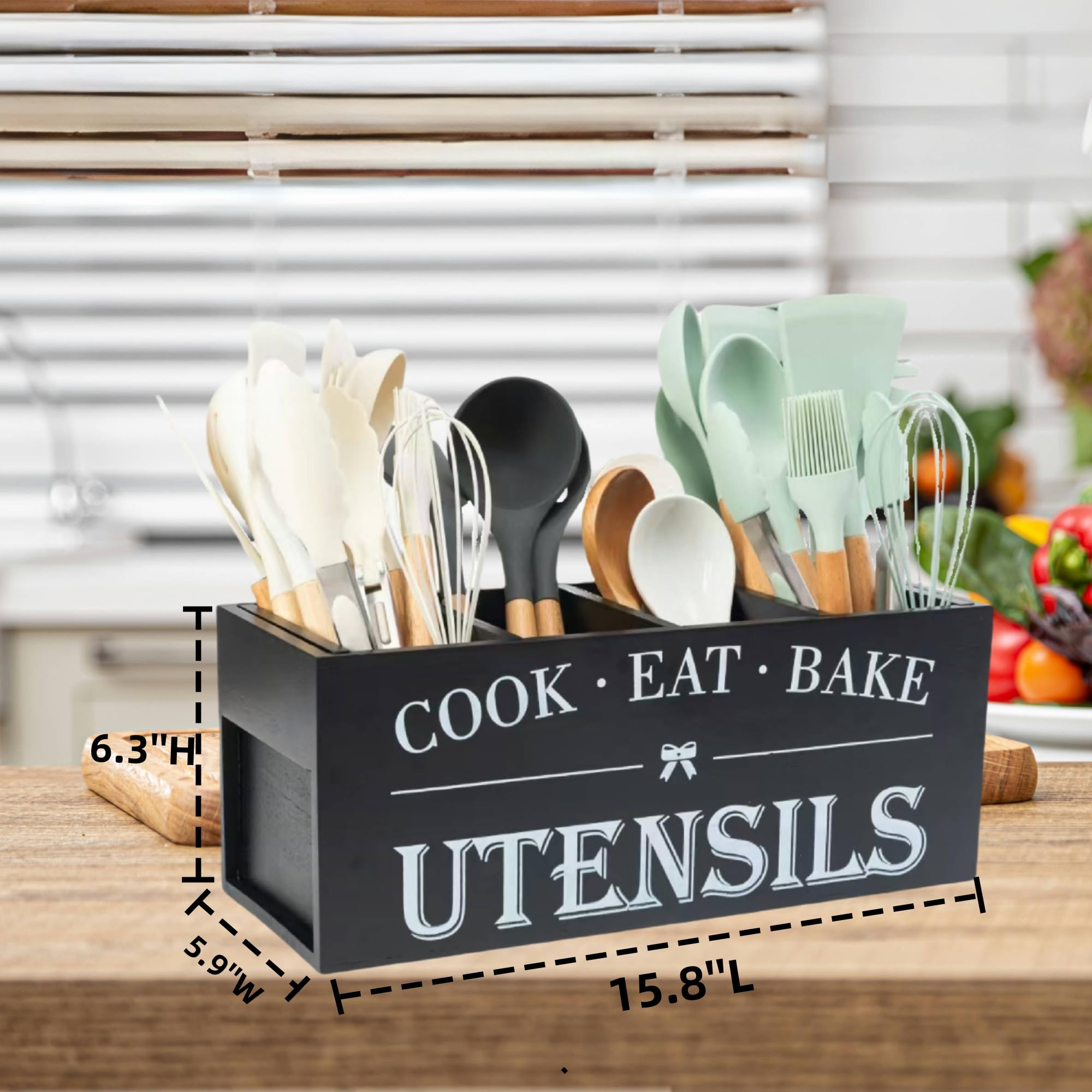 LIBODOUR Utensil Holder - versatile for kitchen, table, or office storage.